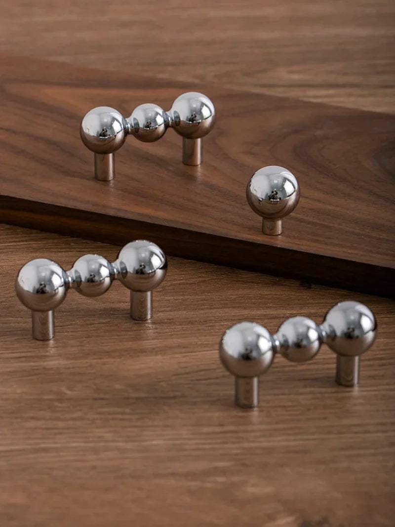 Furniture Handles Bedroom Brass French Silver Wardrobe Door Handle Cabinet Door Shoe Cabinet Drawer Kitchen Brass Small Handles-Letifly Lights and Decor