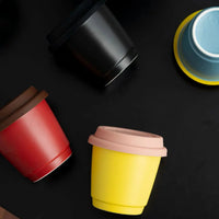 250ML Solid Color Ceramic Coffee Cup Silicone Cover Breakfast Milk Cup Couple Creative Mug Ceramic Latte Flower Mug Home Cups-Letifly Lights and Decor