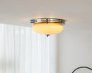 Ceiling light cream glass chrome Bauhaus French style retro flush mount ceiling lamp