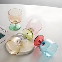 Colored Glass Dessert Coupe Jelly Style Translucent Stem Ice Cream Cup Modern Tableware