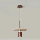 Forest Canopy Travertine pendant light, natural stone and wood kitchen island chandelier, luxury marble dining bedroom bedside aisle hanging lamp