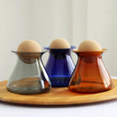 Glass storage jar airtight cork lid stained modern colorful container