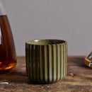 Ceramic ribbed retro tea cup hand-glazed Japanese style coffee wine mug