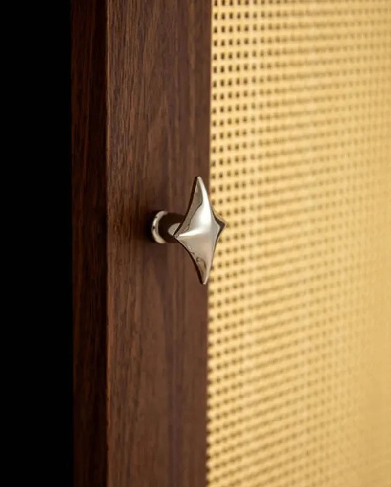 Letifly Lights & Decor - Nova Cabinet Pull - Solid Brass Cabinet Handle Polished Titanium Silver Star Pull Hardware