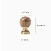 Bronze Brass + Walnut Wood Cabinet Handle and Knob Drawer Knobs T Bar Bedroom Kitchen Cupboard Hardware / Drawer Handles-Letifly Lights and Decor