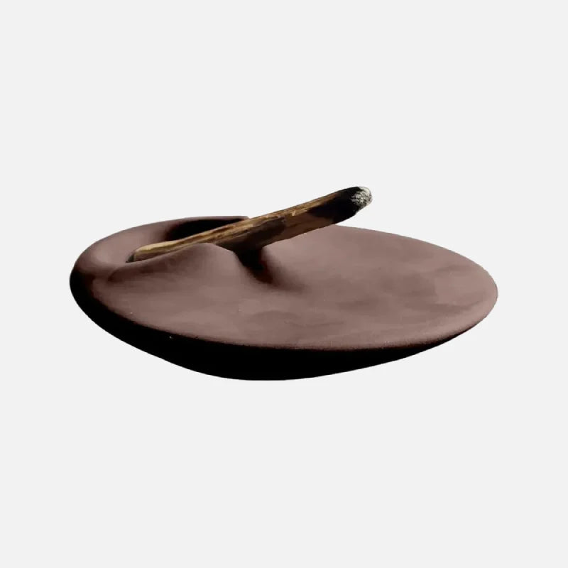 Palo Santo ceramic holder matte sculpted modern incense tray minimalist for smudge stick sage bundles
