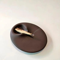 Palo Santo ceramic holder matte sculpted modern incense tray minimalist for smudge stick sage bundles