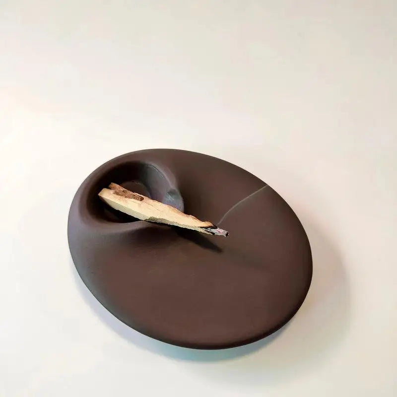 Palo Santo ceramic holder matte sculpted modern incense tray minimalist for smudge stick sage bundles