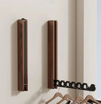 Wood Clothes Hanger Wall Mounted Drying Rack, Collapsible Design, and Invisible Clothing Organizer for Efficient Space Saving-Letifly Lights and Decor