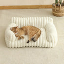 etifly Lights & Decor - Dream Lounge Pet Bed - Plush Ribbed Pet Sofa Breathable Bed for Cats and Small Dogs