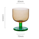 Colored Glass Dessert Coupe Jelly Style Translucent Stem Ice Cream Cup Modern Tableware
