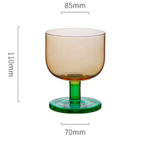 Colored Glass Dessert Coupe Jelly Style Translucent Stem Ice Cream Cup Modern Tableware