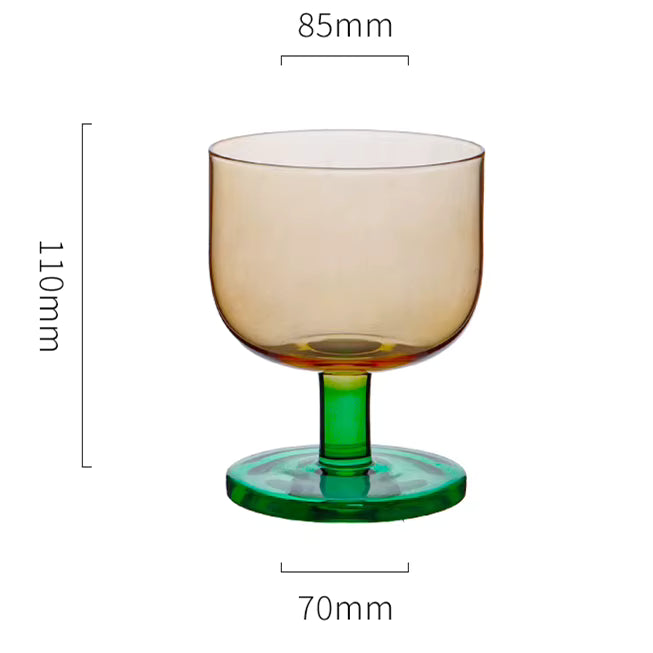 Colored Glass Dessert Coupe Jelly Style Translucent Stem Ice Cream Cup Modern Tableware