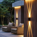 LED modern up-and-down wall lamp black aluminum outdoor indoor warm white anti-rust wall sconce