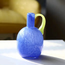Single Ear Glass Vase Single Handle Retro Modern Home Decor Table Accent for Flowers or Hydroponics