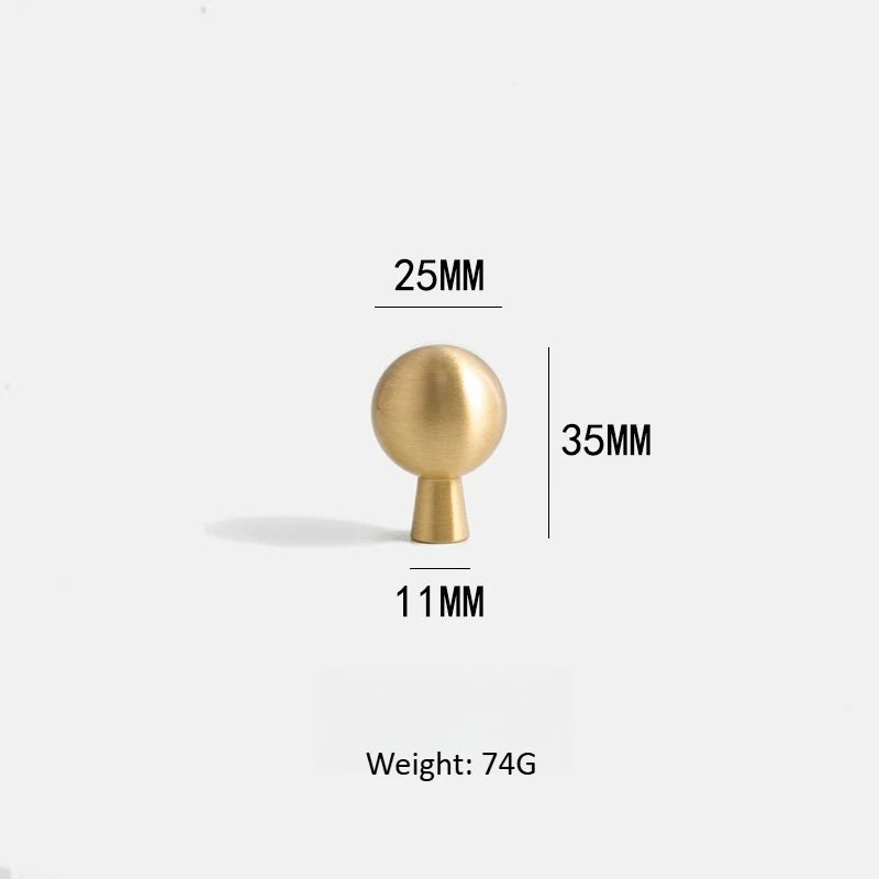 Tinhob Solid Brass Small Round Ball Handle Cabinet Wardrobe Drawer Knobs/ Shoe Cabinets for Drawers Kitchen Handles Accessories-Letifly Lights and Decor
