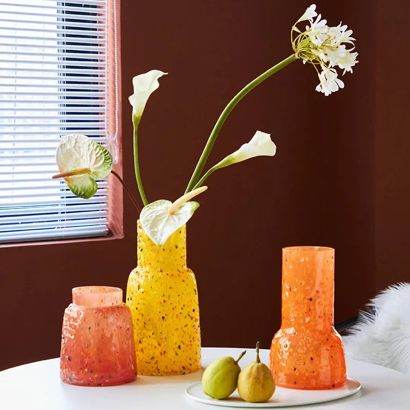 Glass Vase Color Irregularity Hydroponic Vessel Flower Vase Floral Arrangement Terrarium Home Decoration Accessories