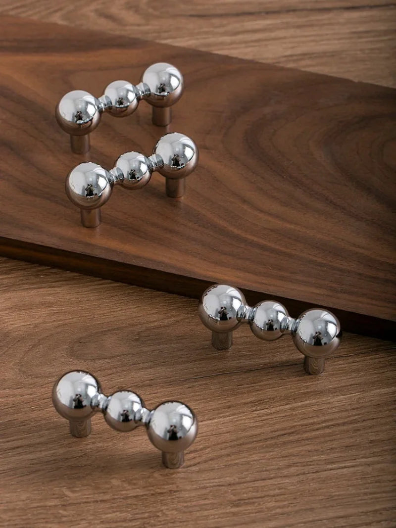 Furniture Handles Bedroom Brass French Silver Wardrobe Door Handle Cabinet Door Shoe Cabinet Drawer Kitchen Brass Small Handles-Letifly Lights and Decor