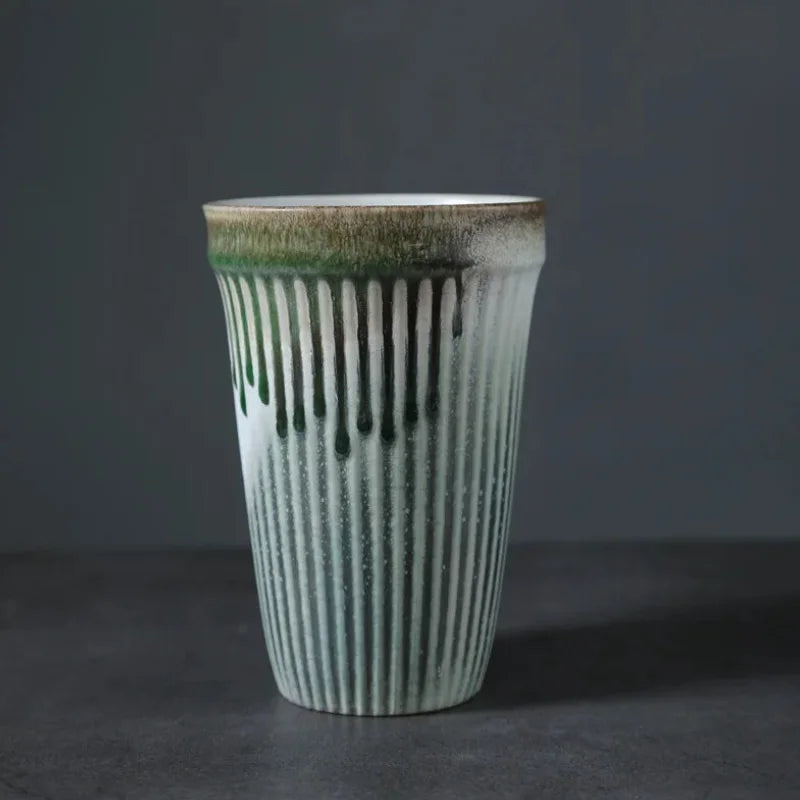 Ceramic Coffee Cup Vertical Stripe Mug