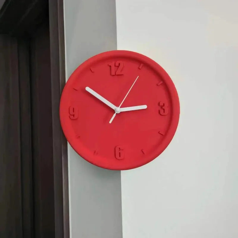 Ins Quiet Wall Clock 8inch Non-Ticking Punch-Free Corner Wall Clock Wall Decor Bedroom Technology Luxury Art Home Decoration-Letifly Lights and Decor