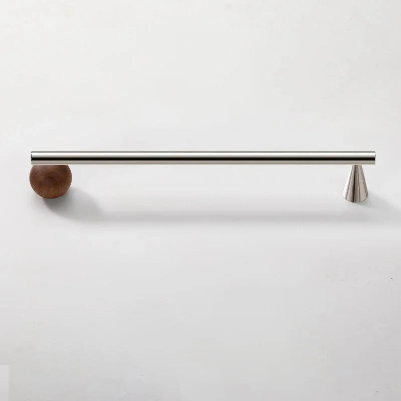 Furniture Hardware Nordic Art Handle/walnut Wood+Brass Handles and Knobs Drawer Pulls Kitchen Cabinet Knobs-Letifly Lights and Decor