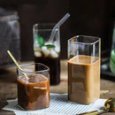 Square glass cup clear cold drink minimalist modern durable tumbler