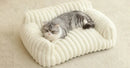 etifly Lights & Decor - Dream Lounge Pet Bed - Plush Ribbed Pet Sofa Breathable Bed for Cats and Small Dogs