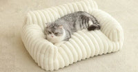 etifly Lights & Decor - Dream Lounge Pet Bed - Plush Ribbed Pet Sofa Breathable Bed for Cats and Small Dogs