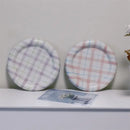 Gridline Ceramic Plates Glossy ceramic plates with thick rim in pink green blue purple modern tableware