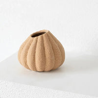 Ceramic Vase Textured Matte Finish Sculptural Neutral Tone Decorative Dried Flower Arrangement
