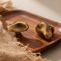Letifly Lights & Decor - Molten Pebble Cabinet Knob - Sculptural Metal Cabinet Hardware in Brass Chrome and Satin Nickel