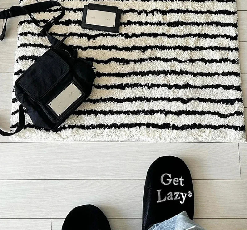 Tufting Stripe Bathrooom Mat Bedroom Rug Soft Fluffy Geometric Bathmat Bedside Carpet Floor Anti Slip Pad Home Decor 40x70cm-Letifly Lights and Decor