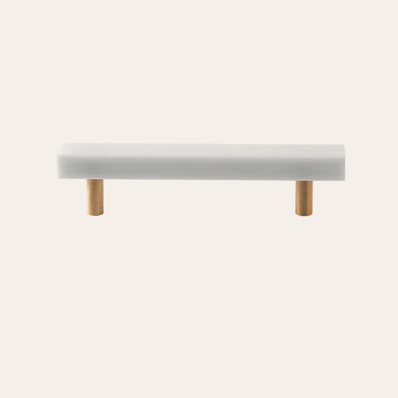 Brass Marble Crystal Stone Furniture Handles White Green Long Round Pulls Cupboard Dresser Drawer Cabinet Knobs-Letifly Lights and Decor