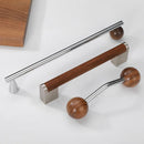 Furniture Hardware Nordic Art Handle/walnut Wood+Brass Handles and Knobs Drawer Pulls Kitchen Cabinet Knobs-Letifly Lights and Decor