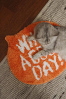 Orange Flocking Rug What A Good Day Quote Soft Fluffy Bathroom Bedroom Entryway Floor Mat