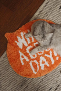 Orange Flocking Rug What A Good Day Quote Soft Fluffy Bathroom Bedroom Entryway Floor Mat
