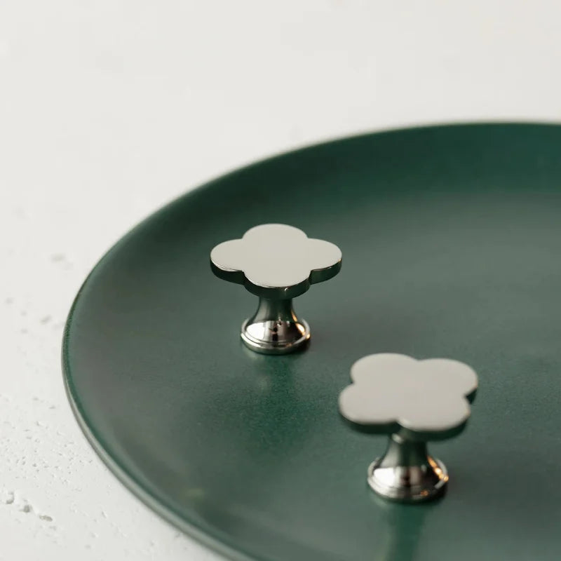 Clover Brass Cabinet Knob