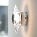 Modern round crystal LED wall sconce clear glass chrome mirror finish minimalist Italian lighting