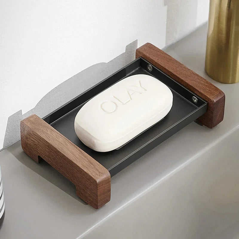 Foundry Soap Dock Modern wooden and metal soap dish black minimalist bathroom soap holder
