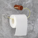 Wood Toilet Paper Holder No Drill Kitchen Storage Brass Towel Hanger Bathroom Accessories Self-Adhesive Wall Mounted Tissue Rack-Letifly Lights and Decor