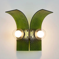 Letifly Lights & Decor - Verdant Curve Wall Sconce - Textured Glass Wall Sconce Curved Design Mid Century Modern Ambient Lighting