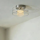 Letifly Lights & Decor - Luminary Drum LED Flush Mount Light - Modern circular ring ceiling light with ribbed diffuser and 3-color LED lighting