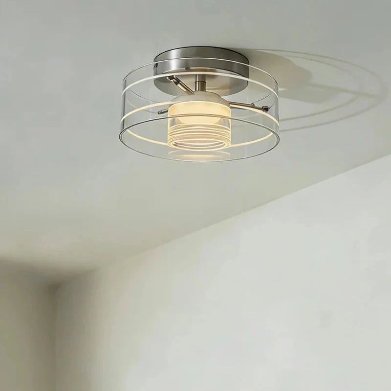 Letifly Lights & Decor - Luminary Drum LED Flush Mount Light - Modern circular ring ceiling light with ribbed diffuser and 3-color LED lighting