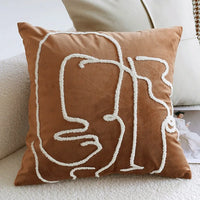 textured neutral throw pillow cover tufted cotton decorative cushion
