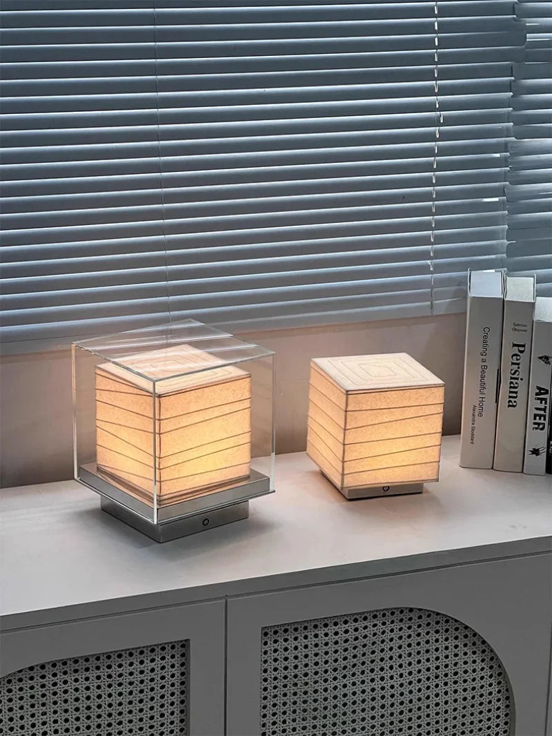 Nordic Minimalist Wabi Sabi Rice Paper Table Lamp Living Room Bedroom Home Decor Indoor Lighting Study Bedside Reading Light-Letifly Lights and Decor