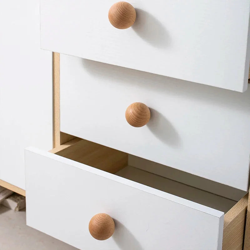 Ball Knob Drawer Pulls Natural Walnut / Ash / Beech Decor Ball Kitchen Cabinet Handles Simple Wooden Furniture Hardware-Letifly Lights and Decor