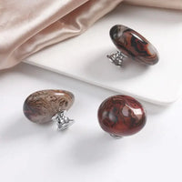 New Agate Stone Wardrobe Handle Random Color Furniture Hardware Drawer Knobs Aluminum Alloy Base Cabinet Pulls-Letifly Lights and Decor