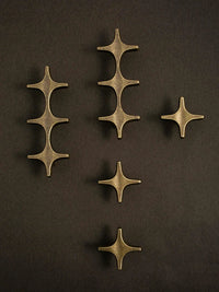 Letifly Lights & Decor - Crossbeam Brass Knobs - Sculptural Brass Cabinet Knobs Cross Shape Antique Gold Black Polished Chrome Hardware