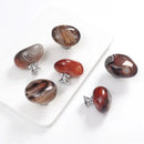 New Agate Stone Wardrobe Handle Random Color Furniture Hardware Drawer Knobs Aluminum Alloy Base Cabinet Pulls-Letifly Lights and Decor