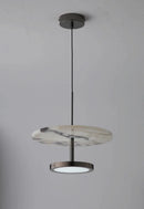 Stratum Marble Pendant Lamp Luxury Black Round Natural Stone Pendant Lamp High-end Bedroom Bedside LED Chandelier Living room Decoration Home Hanging Lights